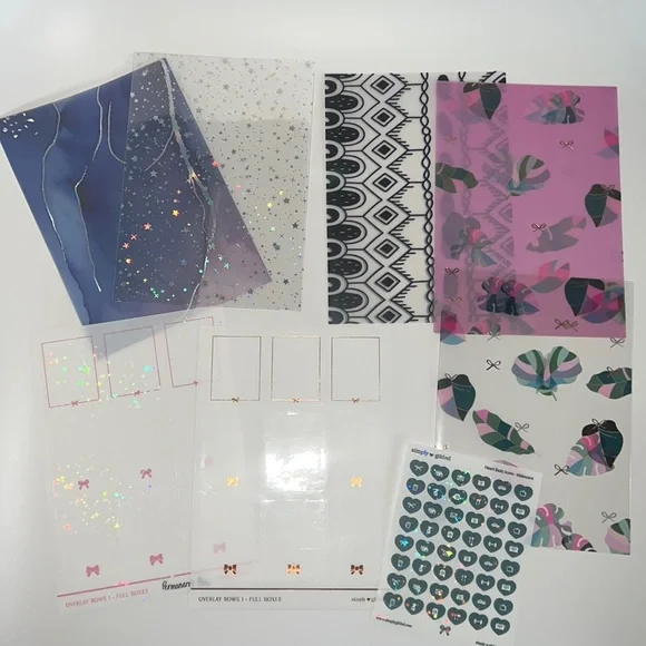 SIMPLY GILDED Acetate , vellum, overlay box stickers and heart icon stickers - Picture 1 of 6